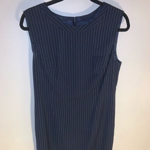 Pinstripe sleeveless sheath dress